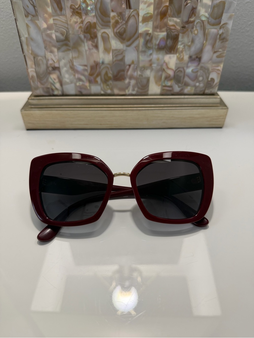 Dolce & Gabbana Women's Oversized Square Sunglasses - Burgundy